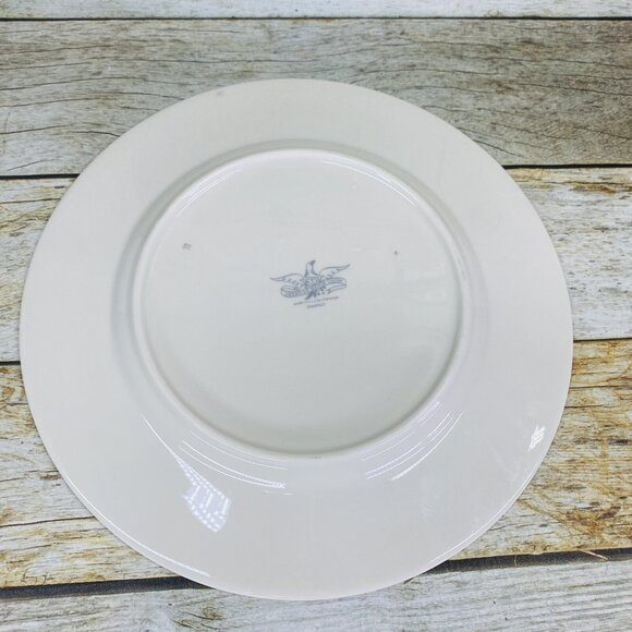 American Manor China CHANTILLY Cream Flowers Platinum Trim Dinner Plates Set 3 - Picture 7 of 15